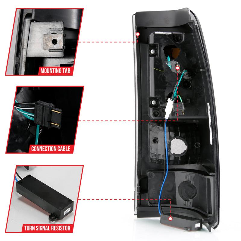 ANZO 1999-2000 Cadillac Escalade LED Taillights Black Housing Smoke Lens Pair | Too Fast Autoparts | Order Online | Canada & USA Shipping