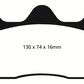 EBC 10+ Lotus Evora 3.5 Redstuff Rear Brake Pads