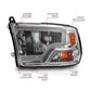 ANZO 2009-2018 Dodge Ram 1500/ 2500/ 3500 Crystal Headlights w/ Light Bar Chrome Housing | Too Fast Autoparts | Order Online | Canada & USA Shipping