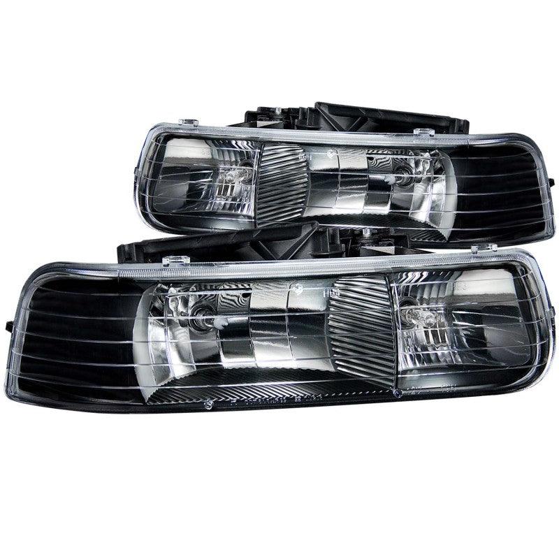 ANZO 1999-2002 Chevrolet Silverado 1500 Crystal Headlights Black | Too Fast Autoparts | Order Online | Canada & USA Shipping