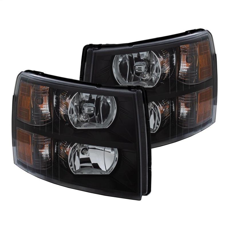 ANZO 2007-2013 Chevrolet Silverado Crystal Headlights Black | Too Fast Autoparts | Order Online | Canada & USA Shipping