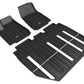 3D MAXpider 17-21 Tesla Model X Folding 7-Seat Elitect 1st 2nd 3rd Row - Floor Mat Set (Black)
