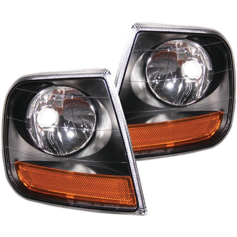 ANZO Corner Lights 1997-2003 Ford F-150 HARLEY DAVIDSON Style Corner Lights Black w/ Amber Reflector | Too Fast Autoparts | Order Online | Canada & USA Shipping