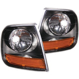 ANZO Corner Lights 1997-2003 Ford F-150 HARLEY DAVIDSON Style Corner Lights Black w/ Amber Reflector | Too Fast Autoparts | Order Online | Canada & USA Shipping