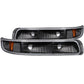 ANZO 1999-2002 Chevrolet Silverado 1500 Euro Parking Lights Black w/ Amber Reflector | Too Fast Autoparts | Order Online | Canada & USA Shipping