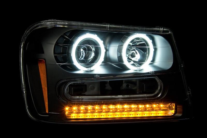 ANZO 2002-2009 Chevrolet Trailblazer Projector Headlights w/ Halo Black | Too Fast Autoparts | Order Online | Canada & USA Shipping