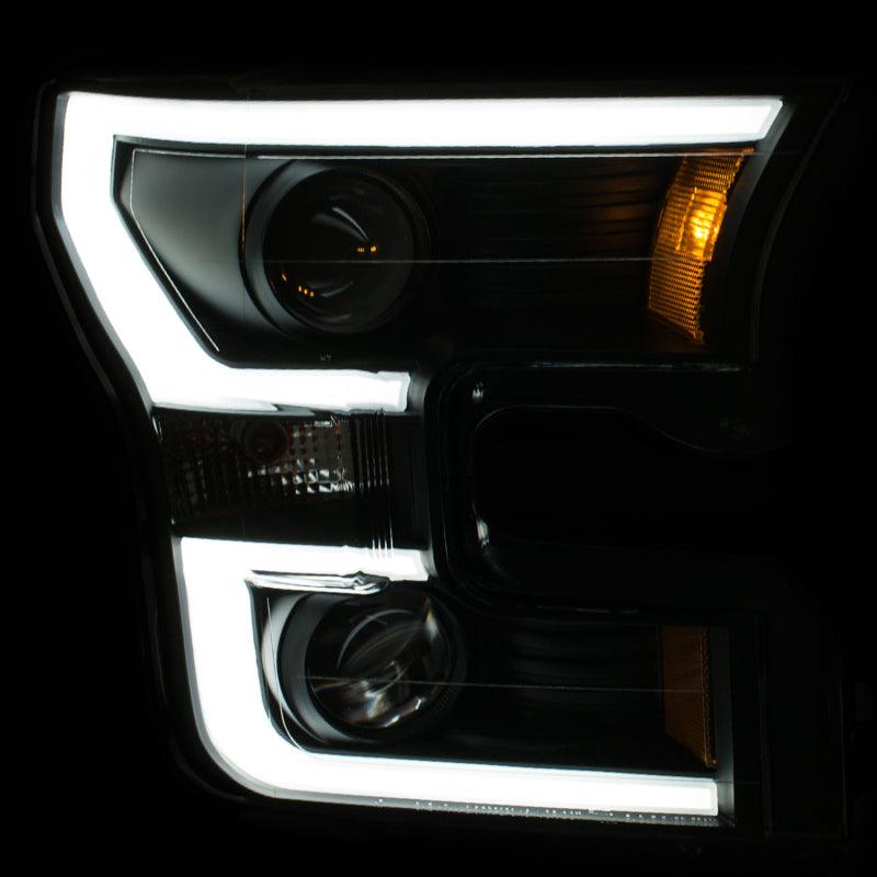 ANZO 2015-2016 Ford F-150 Projector Headlights w/ Plank Style Design Black w/ Amber | Too Fast Autoparts | Order Online | Canada & USA Shipping