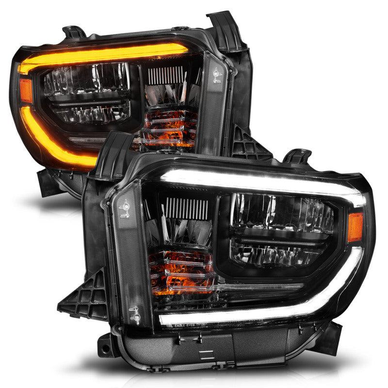ANZO 2014-2017 Toyota Tundra LED Crystal Headlights w/ Switchback Black Housing w/ DRL | Too Fast Autoparts | Order Online | Canada & USA Shipping