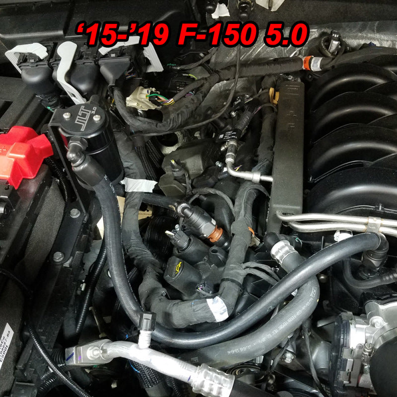 J&amp;L 2011-2025 Ford F-150 2.7L/3.5L/5.0L Passenger Side Oil Separator 3.0 - Black Anodized