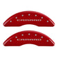 MGP 4 Caliper Covers Engraved Front & Rear Gen 5/Camaro Red finish silver ch