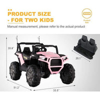 2023  PINK UTV 12V 2 Seater Kids Ride On Car with Remote Control