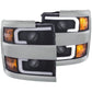 ANZO 2015-2016 Chevrolet Silverado Projector Headlights w/ Plank Style Design Black w/ Amber | Too Fast Autoparts | Order Online | Canada & USA Shipping