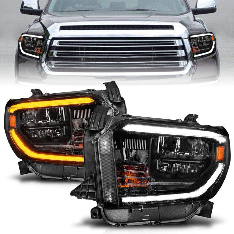 ANZO 2014-2017 Toyota Tundra LED Crystal Headlights w/ Switchback Black Housing w/ DRL | Too Fast Autoparts | Order Online | Canada & USA Shipping