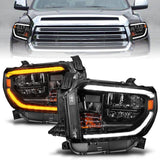 ANZO 2014-2017 Toyota Tundra LED Crystal Headlights w/ Switchback Black Housing w/ DRL | Too Fast Autoparts | Order Online | Canada & USA Shipping