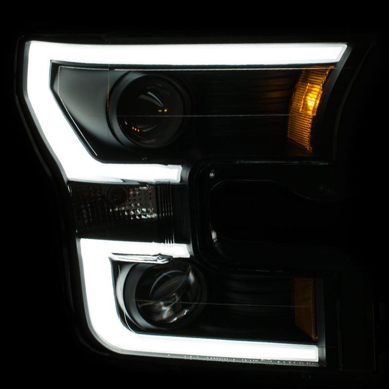 ANZO 2015-2016 Ford F-150 Projector Headlights w/ Plank Style Design Black w/ Amber | Too Fast Autoparts | Order Online | Canada & USA Shipping