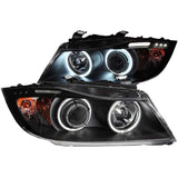 ANZO 2006-2008 BMW 3 Series E90-E91 Projector Headlights w/ Halo w/ LED Bar Black (CCFL) | Too Fast Autoparts | Order Online | Canada & USA Shipping