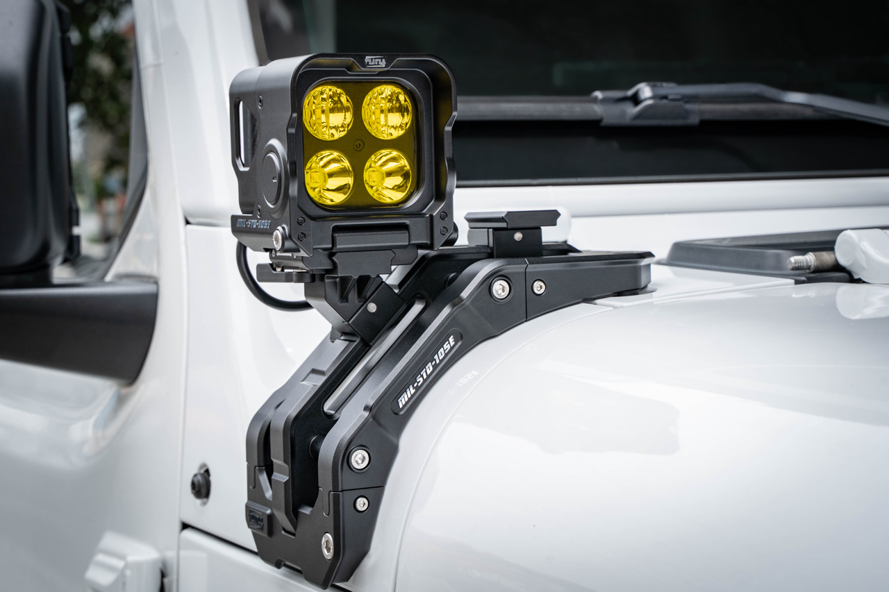 FuryGravity JL/JT A-PILLAR LIGHTING & GO-Pro MODULE - Hood Mounts - DW-JW-FG-4422-07