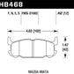 Hawk 03-05 Miata w/ Sport Suspension Blue 9012 Race Rear Brake Pads D1002