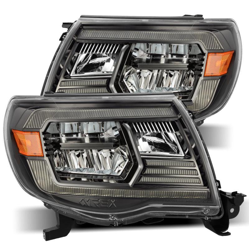 AlphaRex 05-11 Toyota Tacoma LUXX Crystal Headlights Plank Style Alpha Black w/Activation Light/DRL | Too Fast Autoparts | Order Online