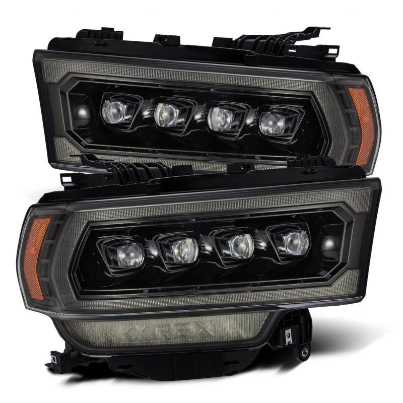 AlphaRex 19-21 Ram 2500 NOVA LED Proj Headlights Plank Style Alpha Blk w/Activ Light/Seq Signal/DRL | Too Fast Autoparts | Order Online