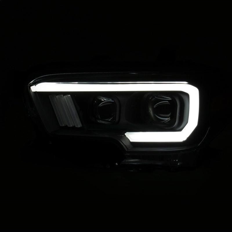 ANZO 2016-2017 Toyota Tacoma Projector Headlights w/ Plank Style Switchback Black w/ Amber w/ DRL | Too Fast Autoparts | Order Online | Canada & USA Shipping