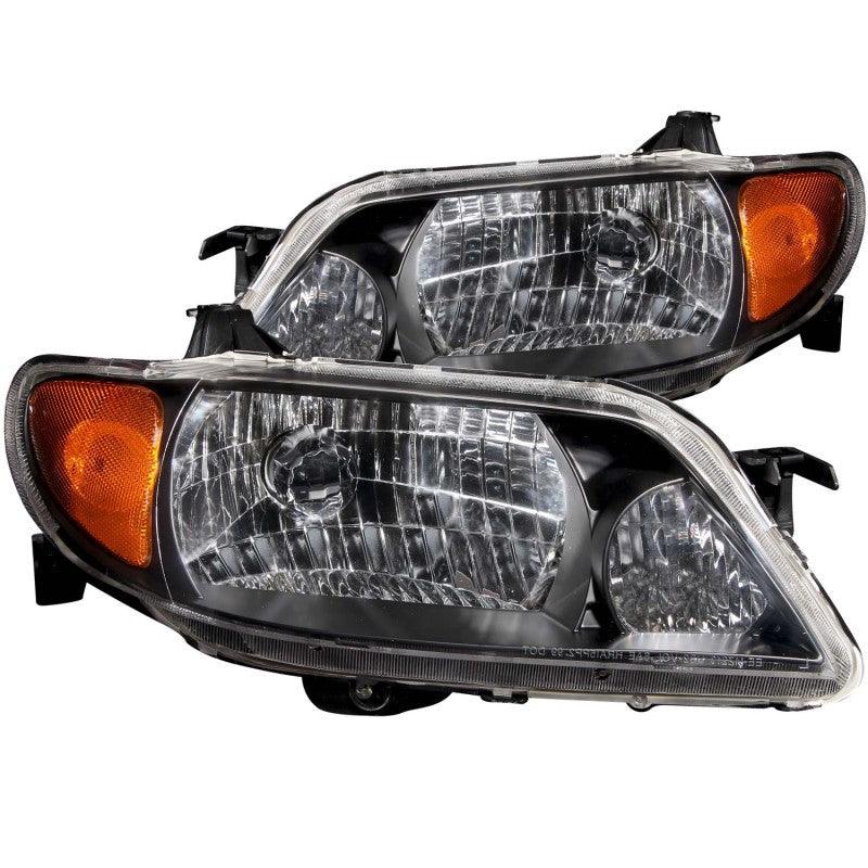 ANZO 2001-2003 Mazda Protege Crystal Headlights Black | Too Fast Autoparts | Order Online | Canada & USA Shipping
