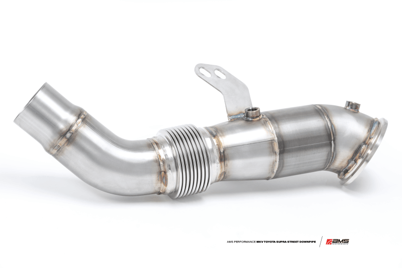 AMS Performance 2020+ Toyota Supra A90 Street Downpipe w/GESI Catalytic Converter | Too Fast Autoparts | Order Online