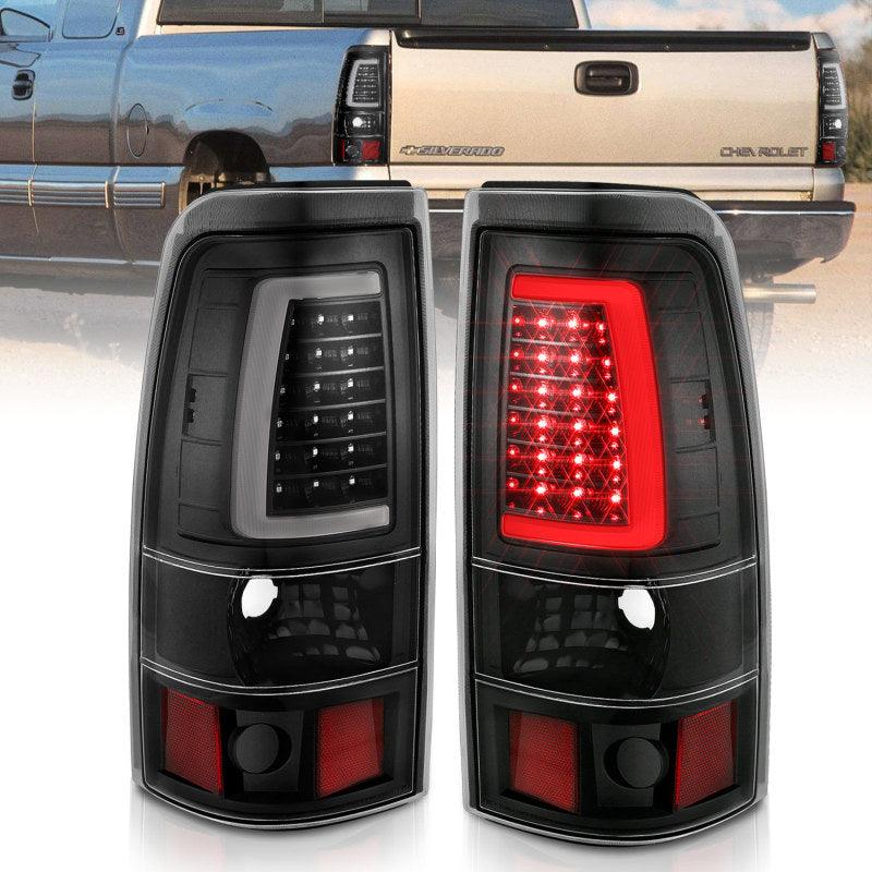 ANZO 1999-2002 Chevy Silverado 1500 LED Taillights Plank Style Black w/Clear Lens | Too Fast Autoparts | Order Online | Canada & USA Shipping