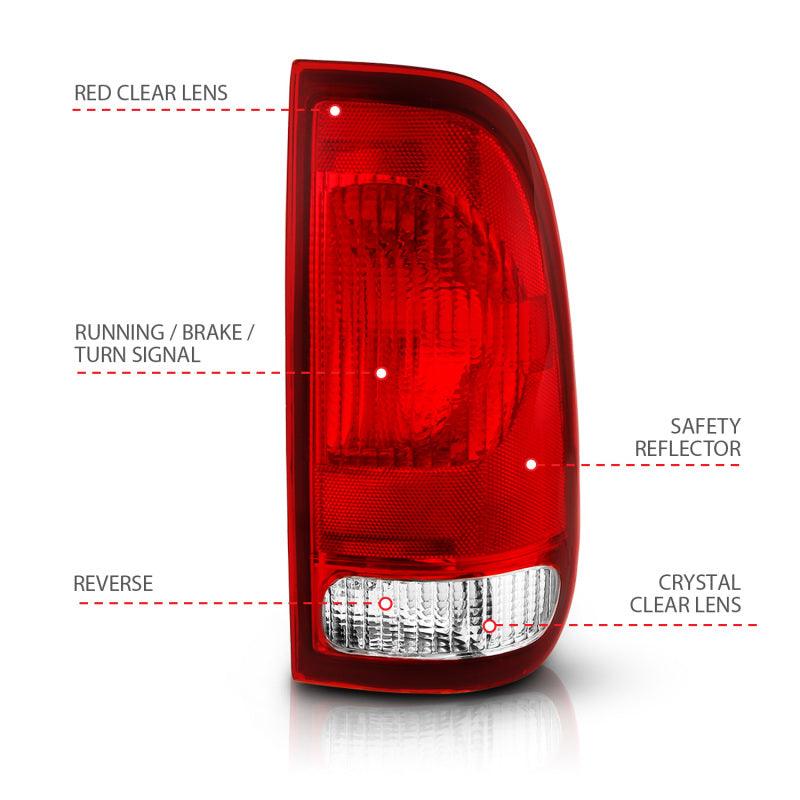 ANZO 1997-2003 Ford F-150 Taillight Red/Clear Lens (OE Replacement) | Too Fast Autoparts | Order Online | Canada & USA Shipping