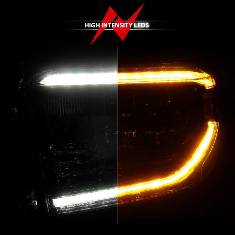 ANZO 2014-2017 Toyota Tundra LED Crystal Headlights w/ Switchback Black Housing w/ DRL | Too Fast Autoparts | Order Online | Canada & USA Shipping