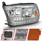 ANZO 2009-2018 Dodge Ram 1500 Led Projector Plank Style Switchback H.L Halo Chrome Amber (OE Style) | Too Fast Autoparts | Order Online | Canada & USA Shipping