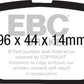 EBC 11+ Fiat 500 1.4 (ATE Calipers) Yellowstuff Rear Brake Pads