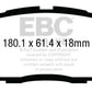 EBC 13+ Ford Taurus 3.5 Twin Turbo SHO Redstuff Front Brake Pads