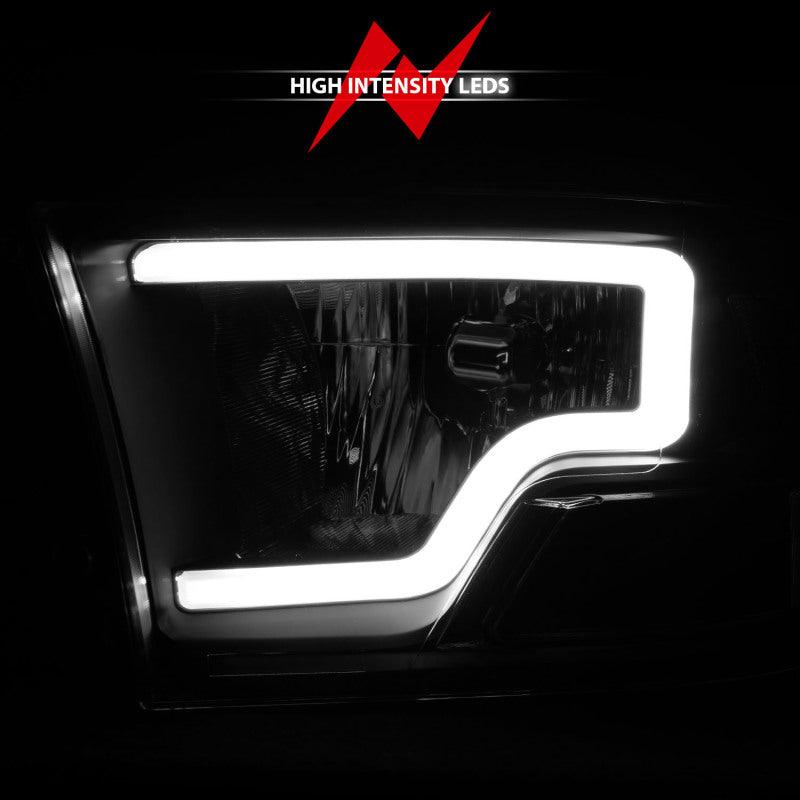 ANZO 2009-2018 Dodge Ram 1500 Crystal Headlights w/ Light Bar Black Housing | Too Fast Autoparts | Order Online | Canada & USA Shipping