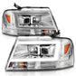 ANZO 2004-2008 Ford  F-150 Projector Headlights w/ Light Bar Chrome Housing | Too Fast Autoparts | Order Online | Canada & USA Shipping