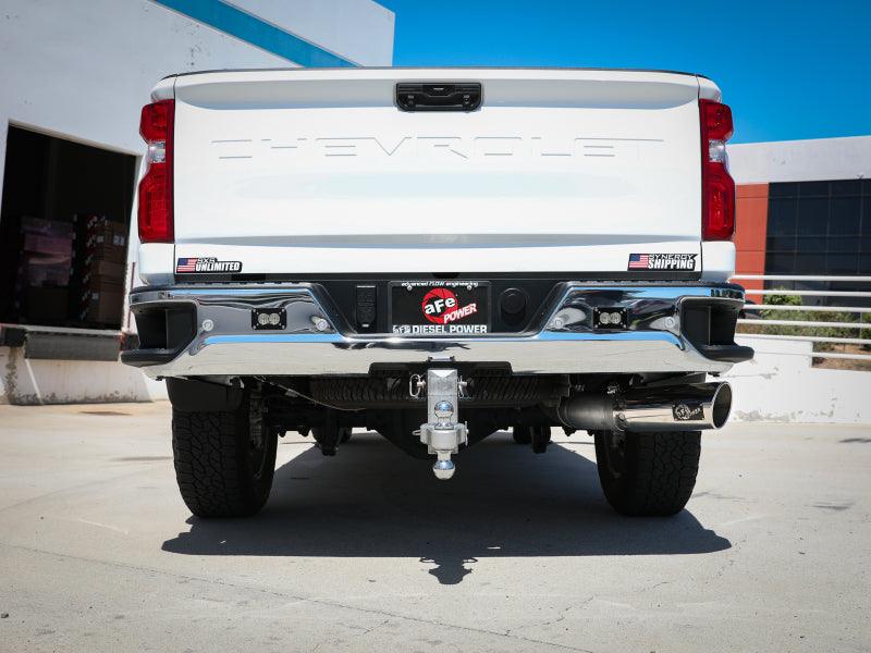 aFe Large Bore-HD 5 IN 409 SS DPF-Back Exhaust System w/Polished Tip 20-21 GM Truck V8-6.6L | Too Fast Autoparts | Order Online