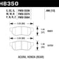 Hawk 90-01 Acura Integra (excl Type R) / 98-00 Civic Coupe Si Blue 9012 Race Rear Brake Pads