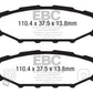 EBC 12+ Subaru BRZ 2.0 (solid rear rotors) Yellowstuff Rear Brake Pads