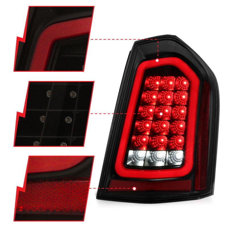ANZO 11-14 Chrysler 300 LED Taillights Black w/ Sequential | Too Fast Autoparts | Order Online