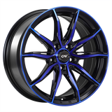 DAI Wheels FRANTIC Gloss Black - Machined Face - Blue FaceDW11517005 | Size: 17x7.5 | Bolt Pattern: 5x114.3 | Offset: 41 | Center Bore: 73.1
