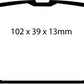 EBC 01-03 Mazda Miata MX5 1.8 (Sports Suspension) Yellowstuff Rear Brake Pads