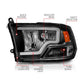 ANZO 2009-2018 Dodge Ram 1500 Crystal Headlights w/ Light Bar Black Housing | Too Fast Autoparts | Order Online | Canada & USA Shipping