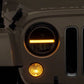 Raxiom 97-18 Jeep Wrangler TJ & JK Axial 7-In LED Headlights w/ DRL - Black Housing (Clear Lens)