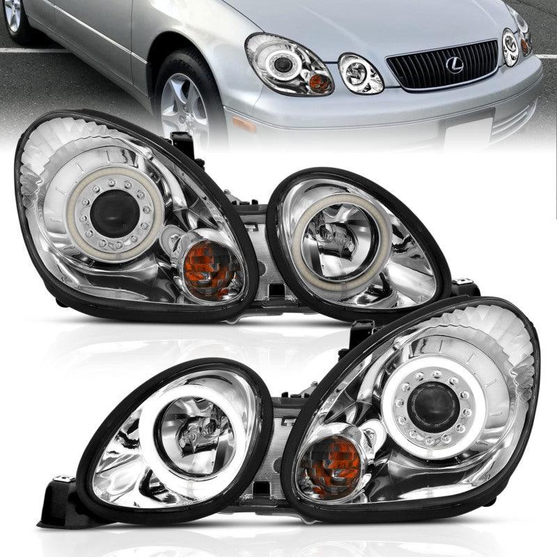 ANZO 1998-2005 Lexus Gs300 Projector Headlights w/ Halo Chrome | Too Fast Autoparts | Order Online | Canada & USA Shipping