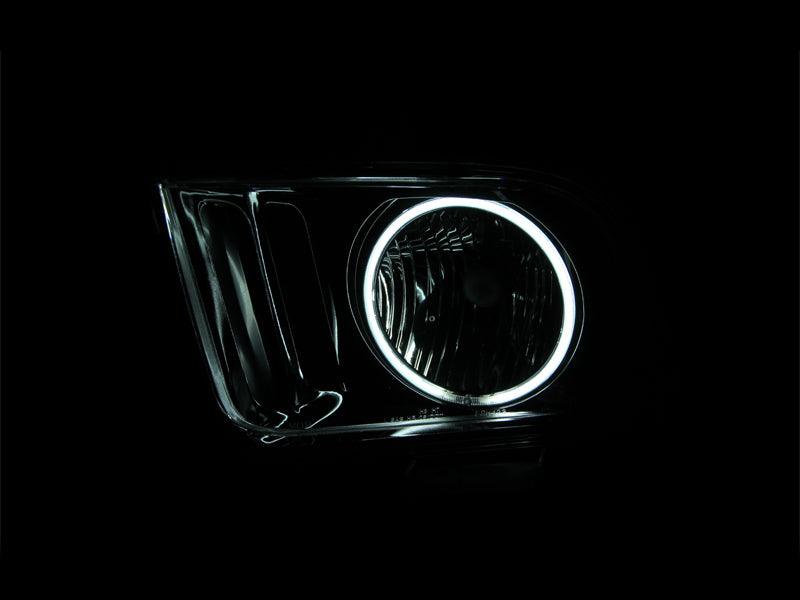 ANZO 2005-2009 Ford Mustang Crystal Headlights w/ Halo Black (CCFL) | Too Fast Autoparts | Order Online | Canada & USA Shipping