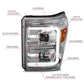 ANZO 11-16 Ford F-250/F-350/F-450 Projector Headlights w/ Plank Style Switchback Chrome w/Amber | Too Fast Autoparts | Order Online