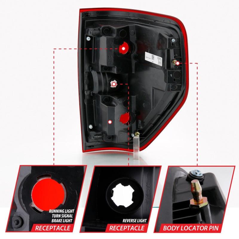 ANZO 2009-2014 Ford F-150 Euro Taillight Red/Clear (W/O Bulb) | Too Fast Autoparts | Order Online | Canada & USA Shipping