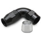 Vibrant Aluminum 90 Deg One Piece Hose End Fitting for PTFE Lined Hose -8AN Size