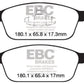 EBC 12+ Ford Focus 2.0 Turbo ST Greenstuff Front Brake Pads
