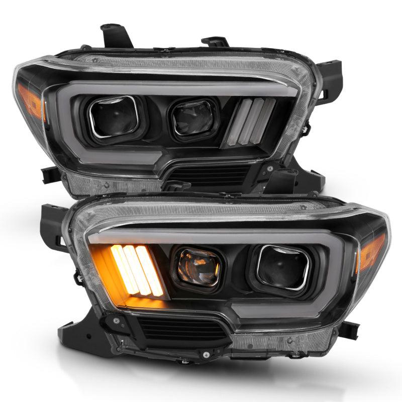 ANZO 2016-2017 Toyota Tacoma Projector Headlights w/ Plank Style Design Black/Amber w/ DRL | Too Fast Autoparts | Order Online | Canada & USA Shipping